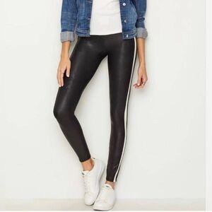 Spanx faux leather stripe leggings XL - new with tags